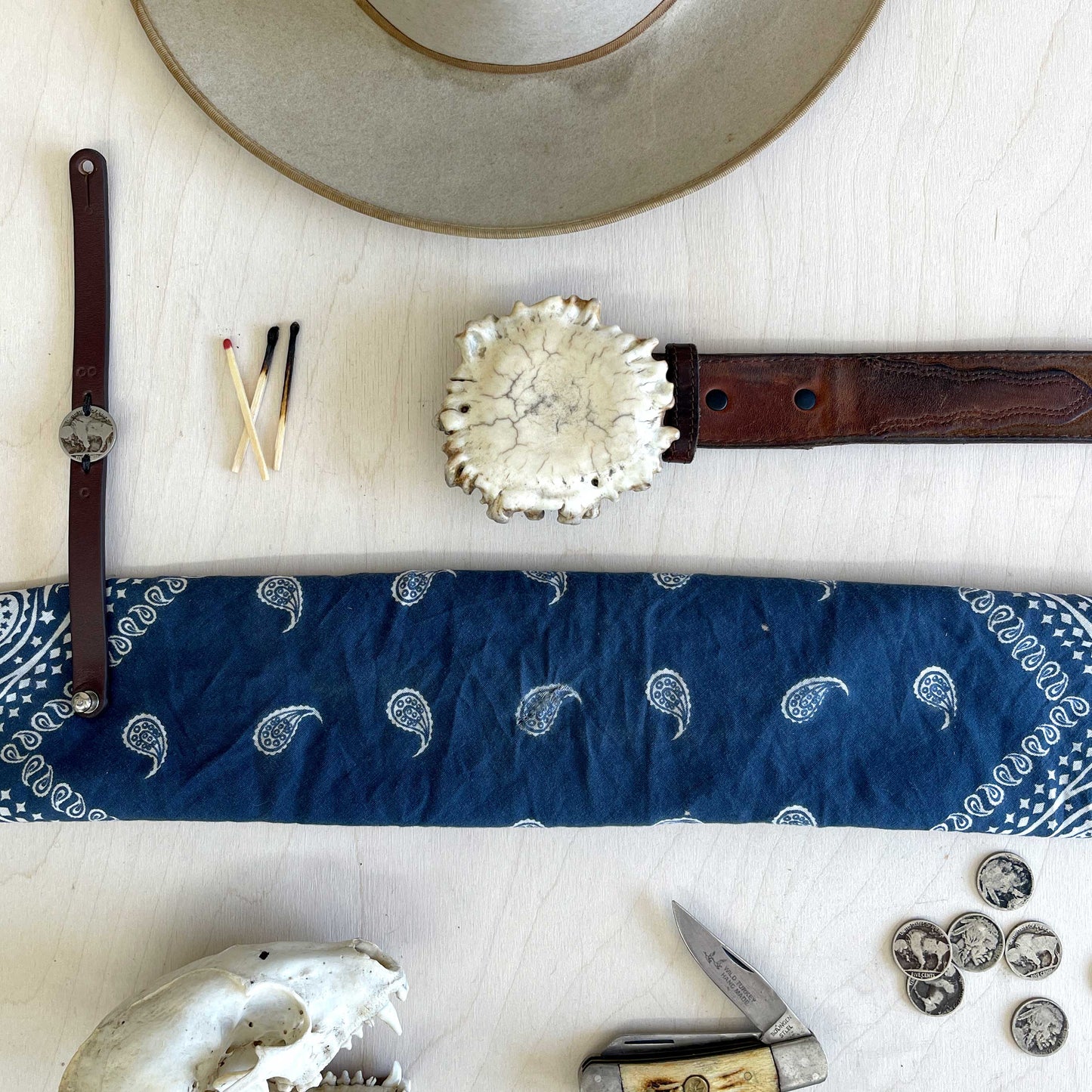 Moose Antler Belt Buckle