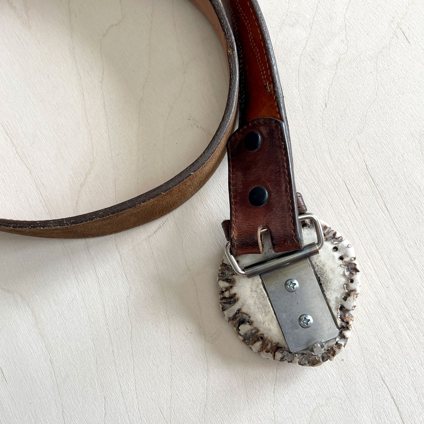 Moose Antler Belt Buckle