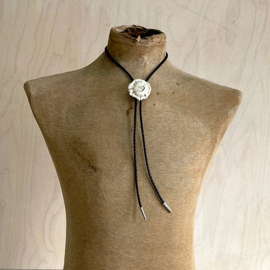 Bolo Tie - Deer Antler Rosette - Custom Laser Etched