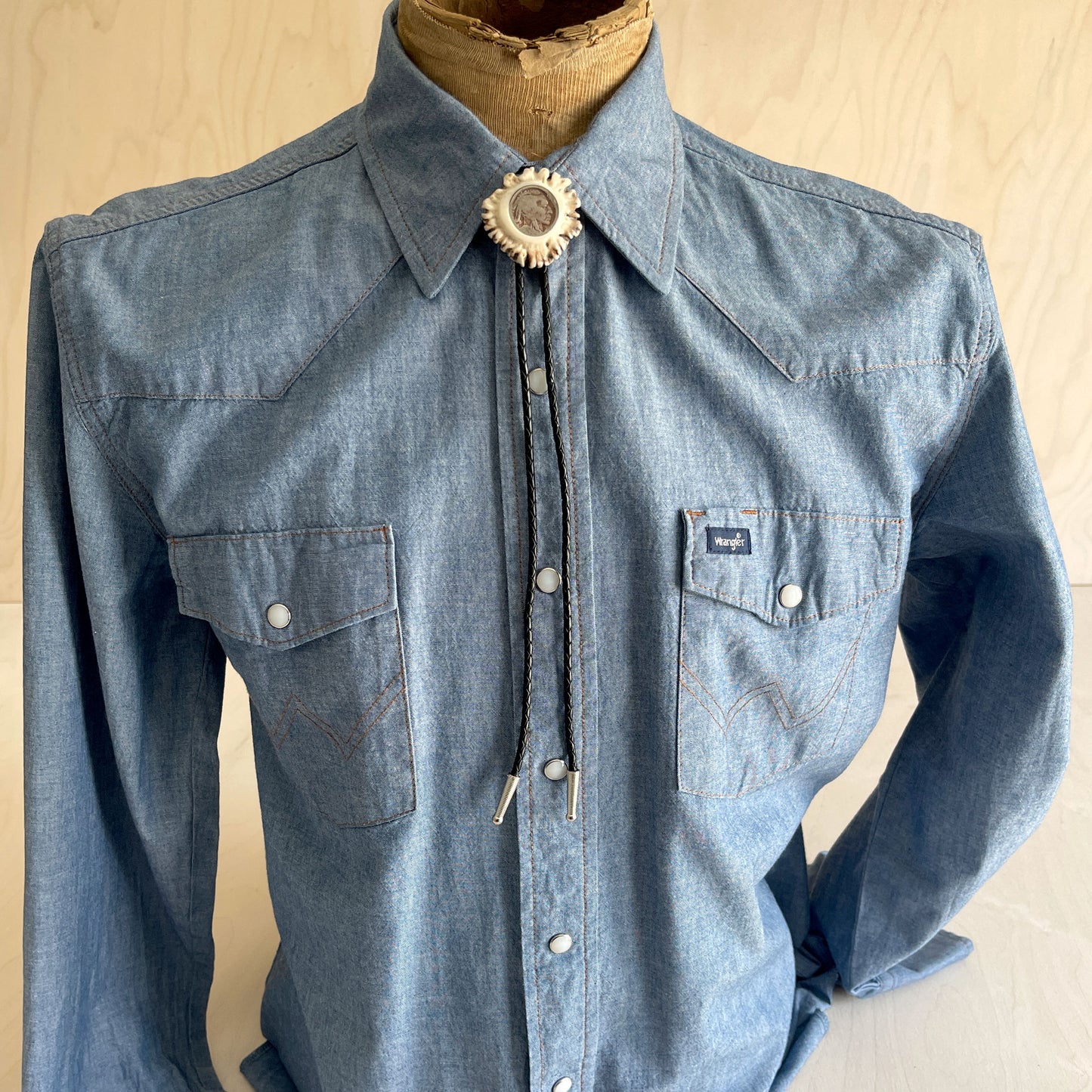 Bolo Tie - Deer Antler Rosette - Indian Head Nickel