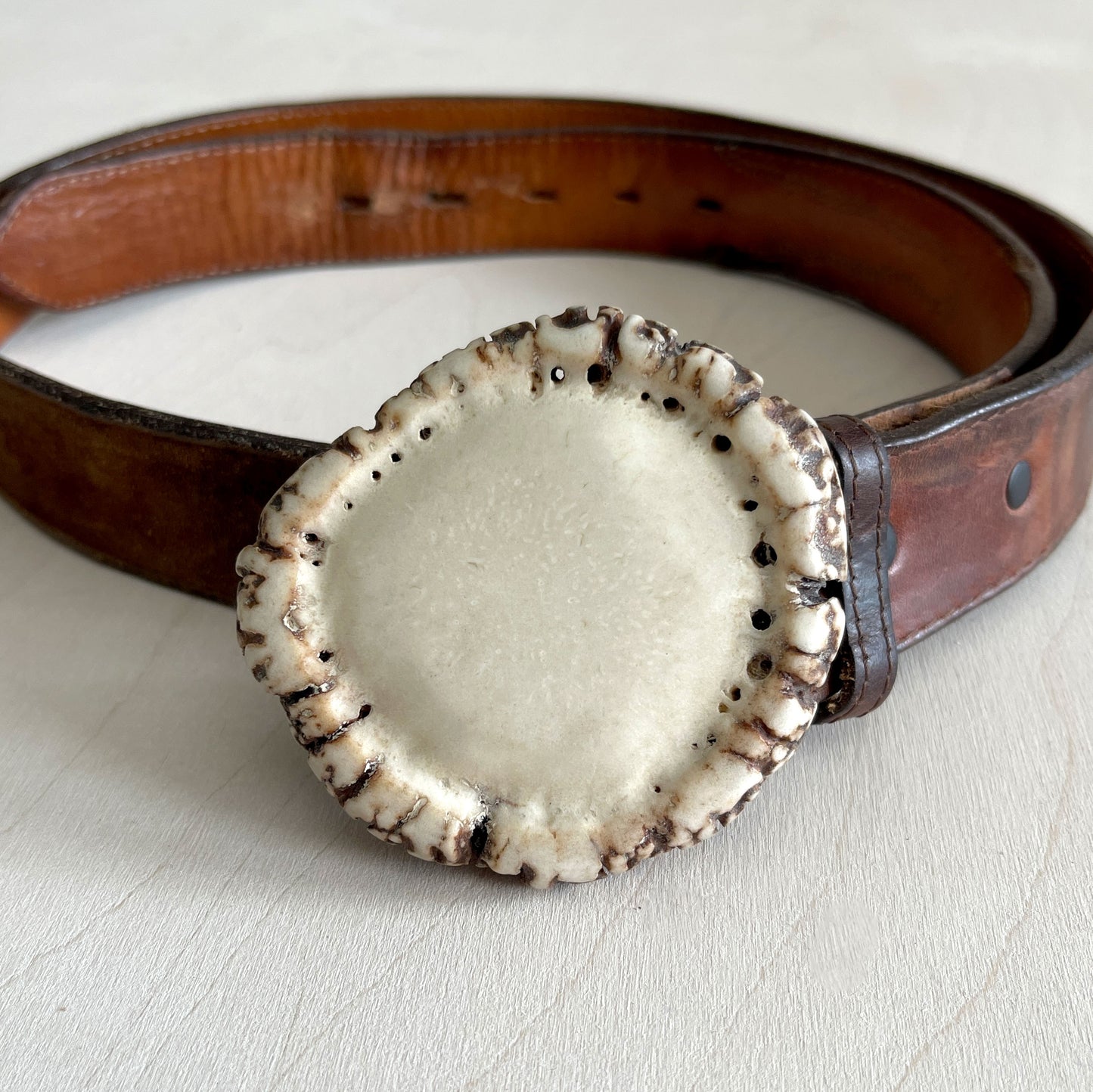 Elk Antler Belt Buckle