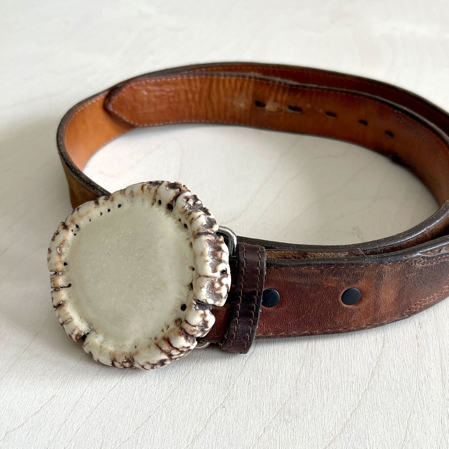 Elk Antler Belt Buckle