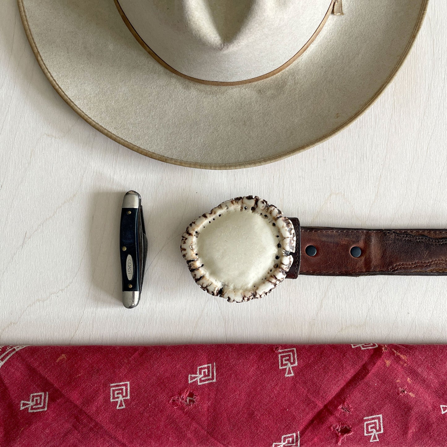 Elk Antler Belt Buckle