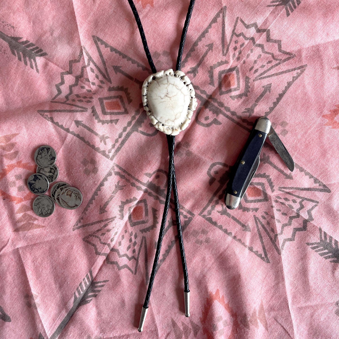 Bolo Tie - Elk Antler Rosette