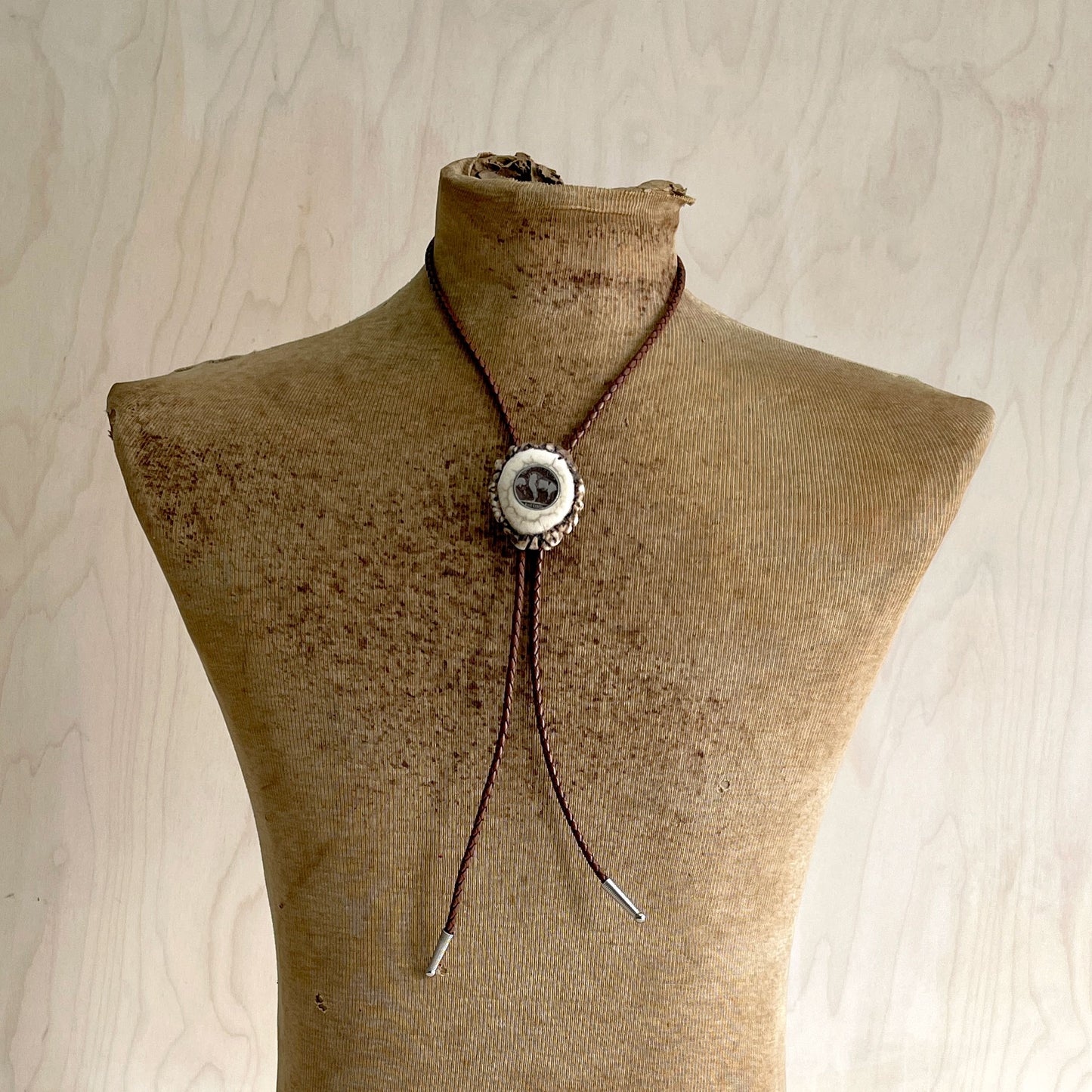 Bolo Tie - Elk Antler Rosette - Buffalo/Indian Nickel