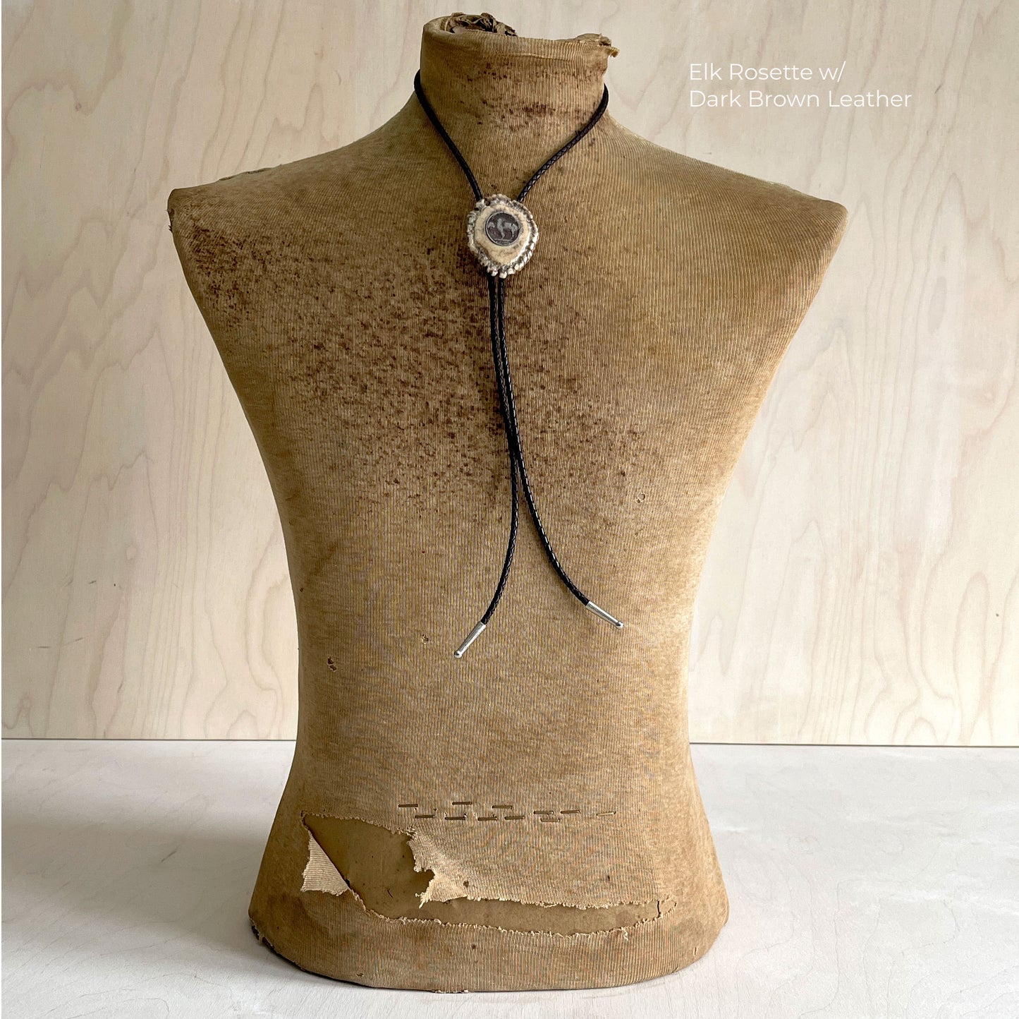 Bolo Tie - Elk Antler Rosette - Buffalo/Indian Nickel