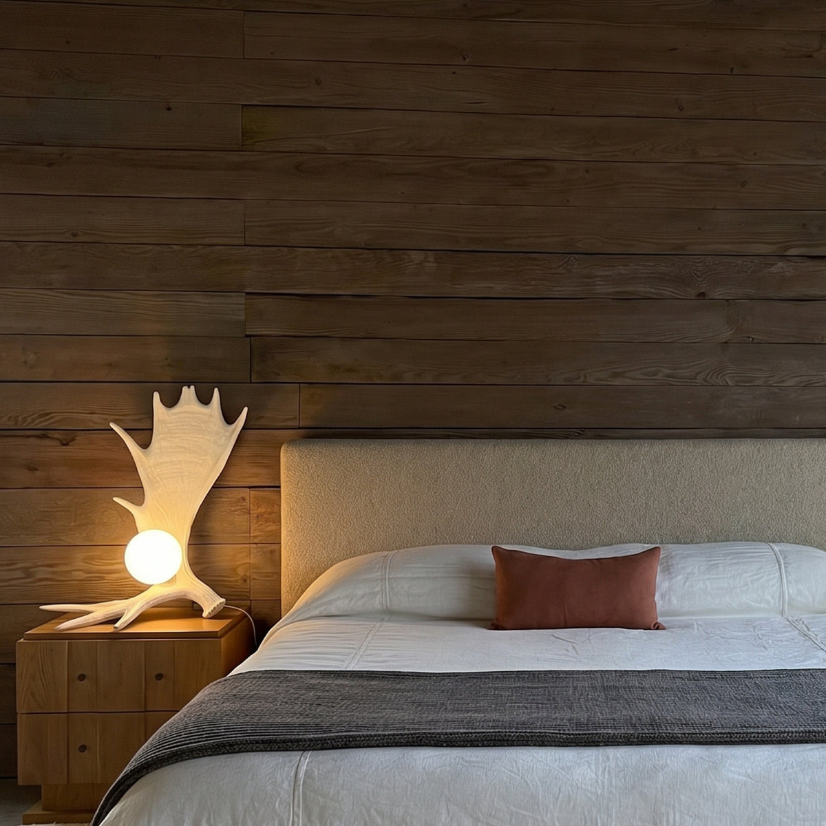 Moose Antler Lamp - White
