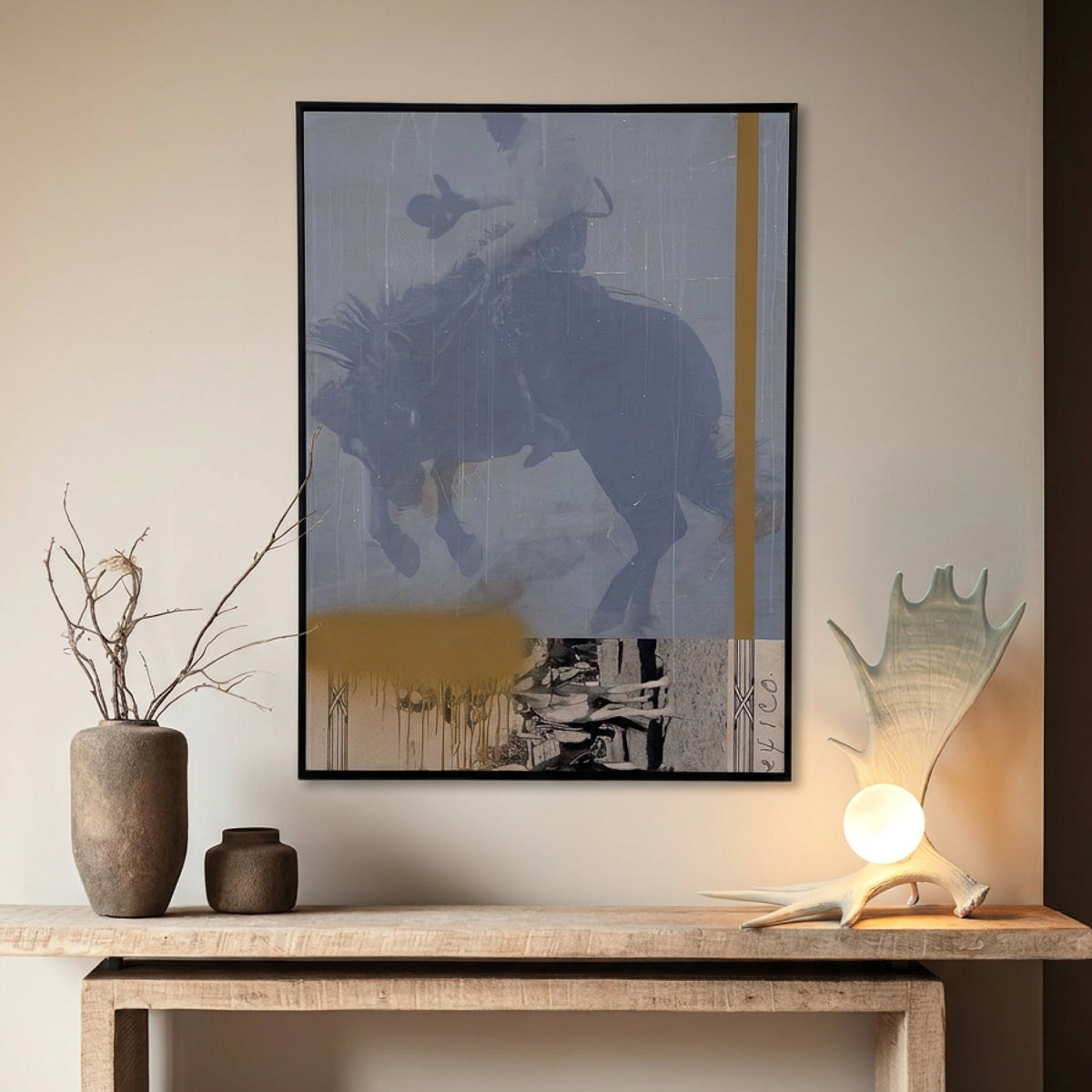 Moose Antler Lamp - White