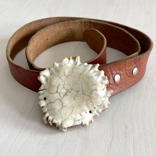 Moose Antler Belt Buckle