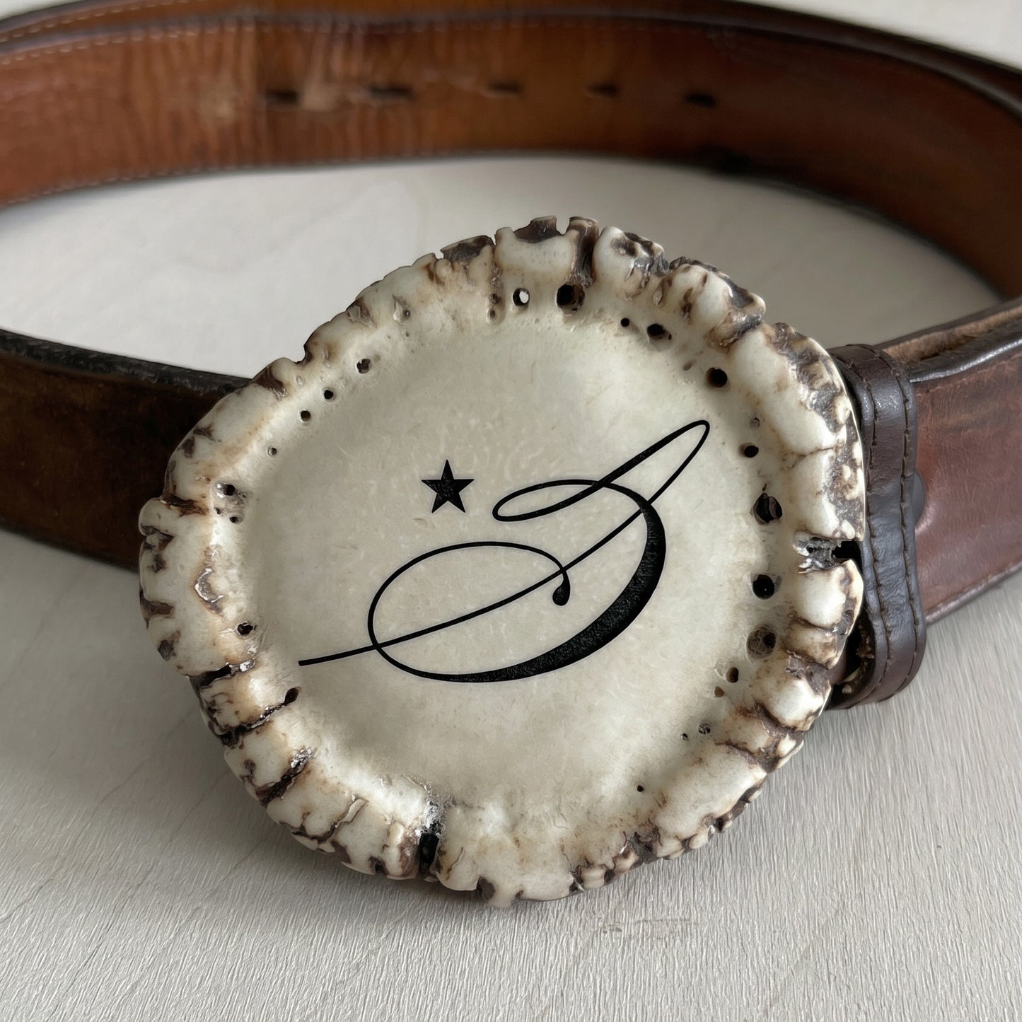Elk Antler Belt Buckle - Custom Laser Etched