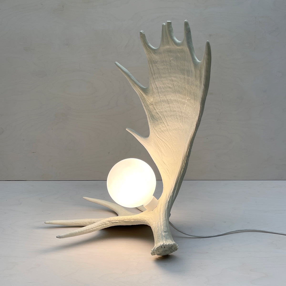 Moose Antler Lamp - White