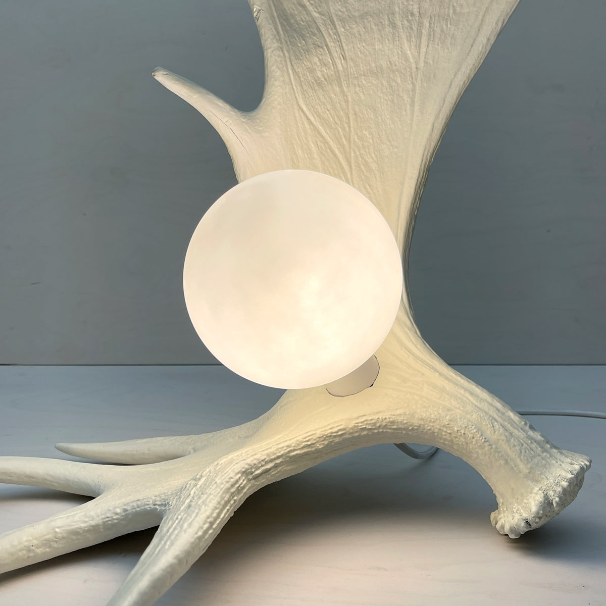 Moose Antler Lamp - White