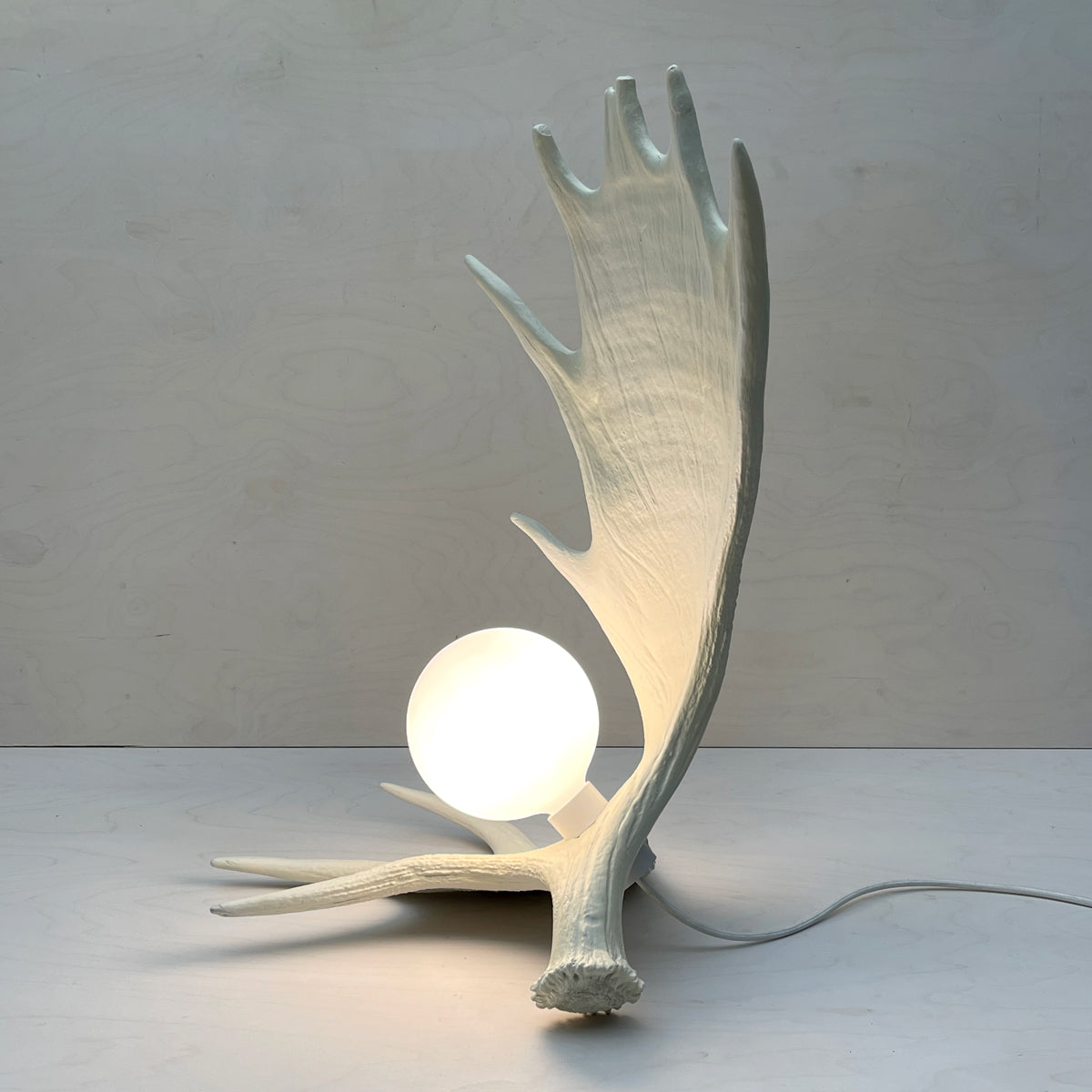 Moose Antler Lamp - White