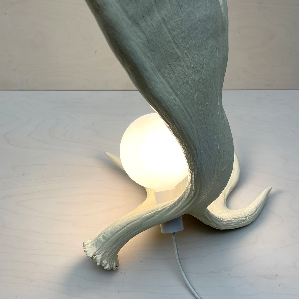 Moose Antler Lamp - White