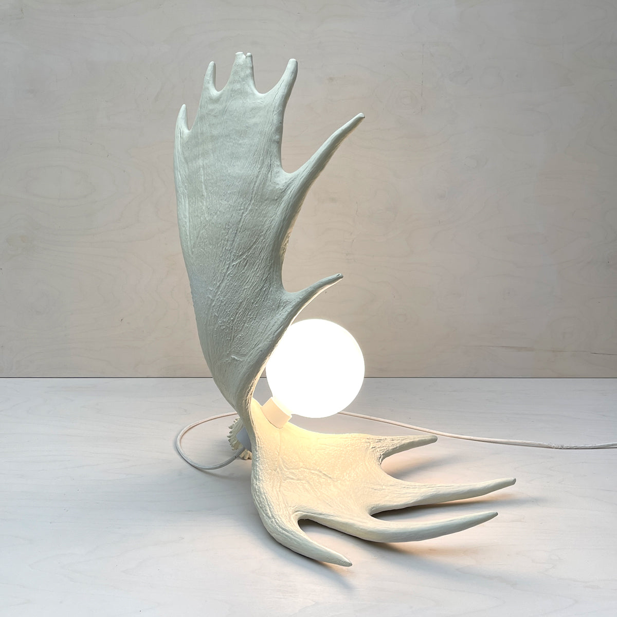 Moose Antler Lamp - White