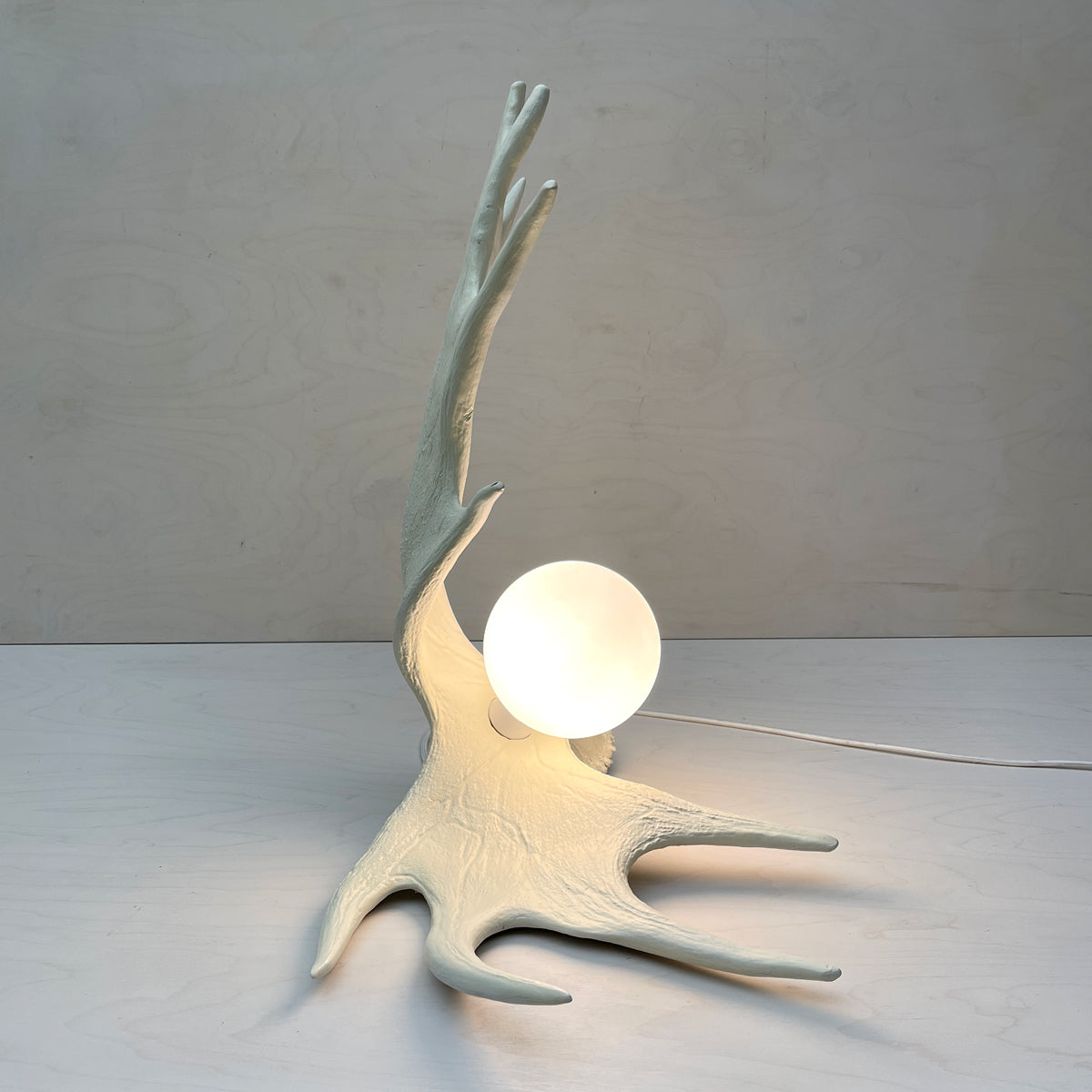 Moose Antler Lamp - White
